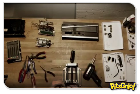 Gadgets desmontados em fotos artísticas