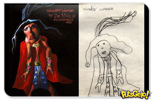 Desenhos de crianças viram ilustrações surrealistas