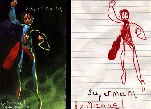 Desenhos de crianças transformam-se em ilustrações realistas