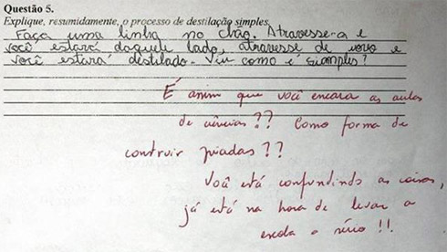 As pérolas mais criativas em provas escolares