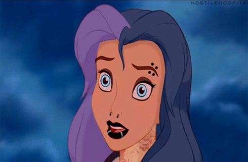 Princesas Disney em estilo punk rock