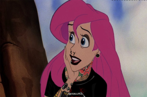 Princesas Disney em estilo punk rock