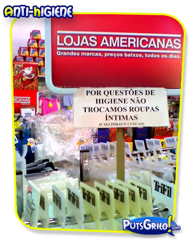 Lojas Americanas roupas íntimas