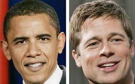 Fusão: Barack Obama e Brad Pitt / Hillary Clinton e Angelina Jolie
