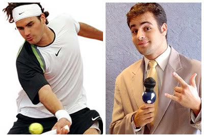 Semelhanças: Roger Federer e Rodrigo Scarpa [Vesgo do Pânico na TV]