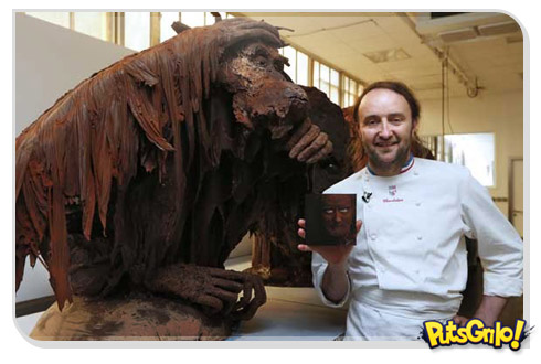 Criativas e gigantes esculturas de chocolate