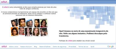 Orkut.com.br: Manutenção