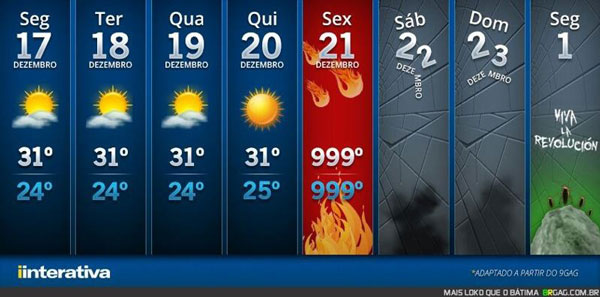 21/12: Acabooooou! Fim do mundo no melhor do humor!